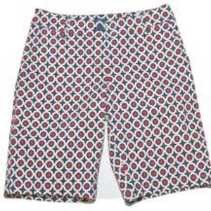 Tommy Bahama Shorts Bottoms Women Size 10 Red White Blue Knee Length